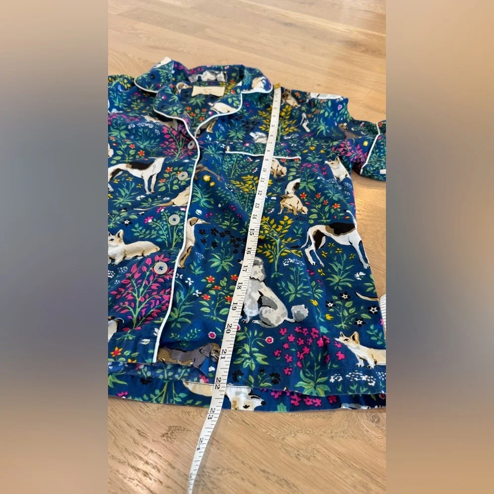 Printfresh Blue Floral & Dog-Print Short Pajama Set